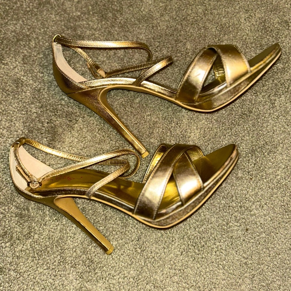 Lilly Pulitzer Gold Heels, Size 9.5